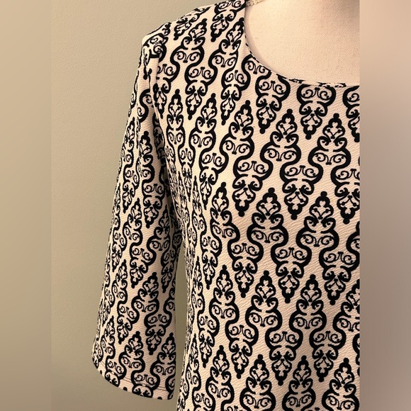 Charter Club Blue and White 3/4-Sleeve Top - Picture 2 of 9